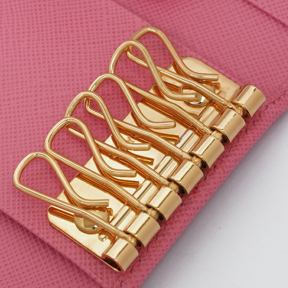 Prada Saffiano Keychain Key Case Triangle Logo Pi… - image 4